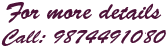 Call Us: 9874491080